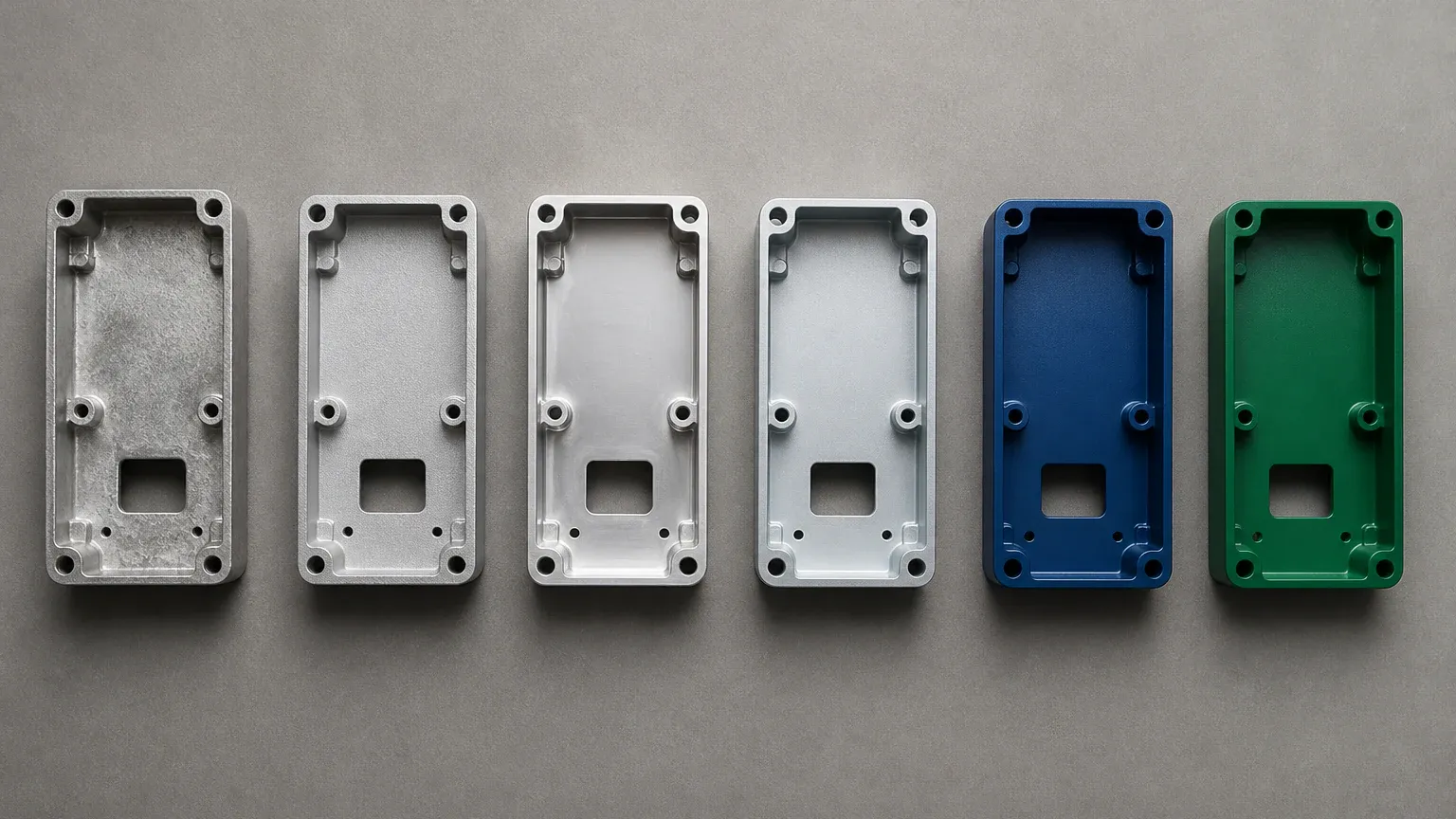 Comparison of as-cast, blasted, conversion-coated and powder-coated aluminum