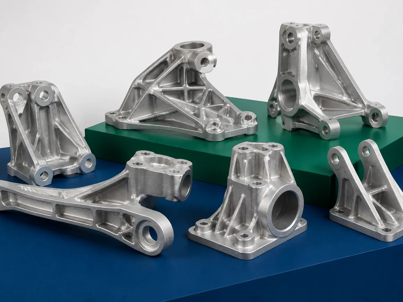 Ribbed die cast aluminum brackets and mounting components