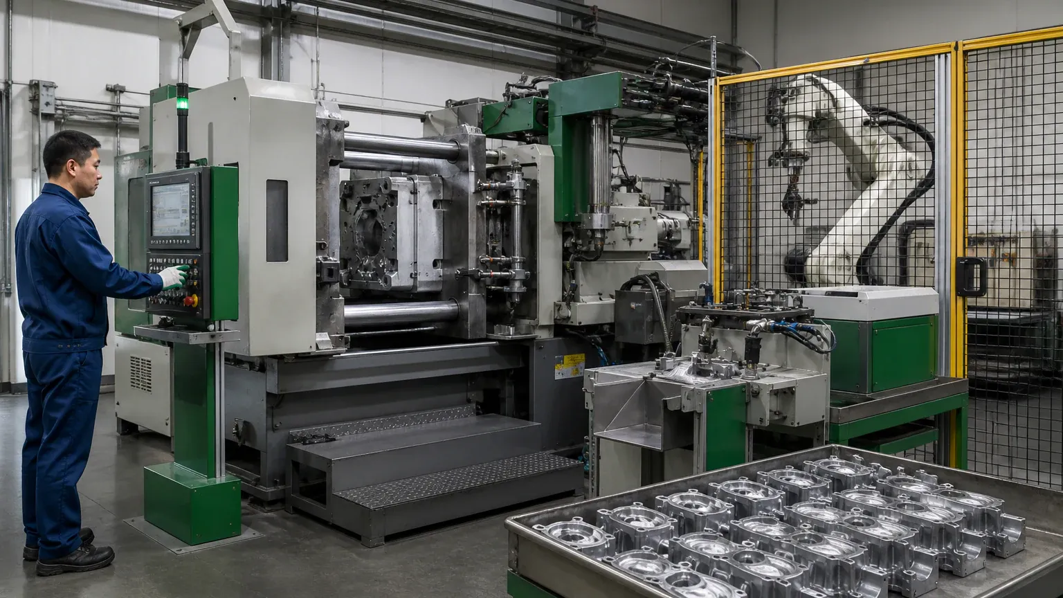 Aluminum die casting process from injection to finished trimmed part
